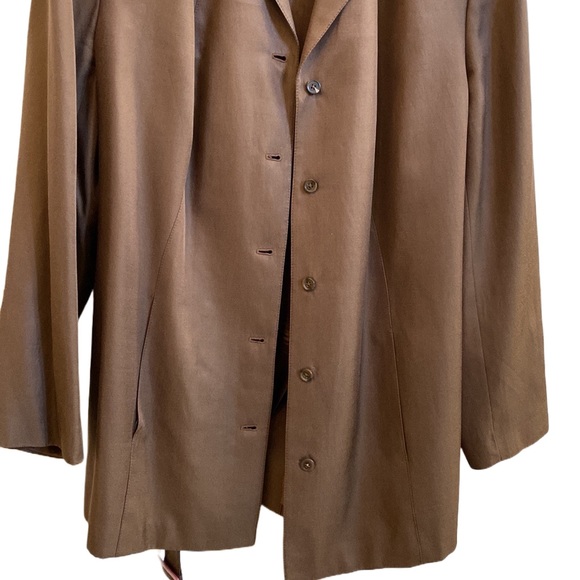 🤎 Nordstrom Encore Caramel Brown Silk/Cotton Blend Belted Blazer/Jacket, 18W - Picture 6 of 16